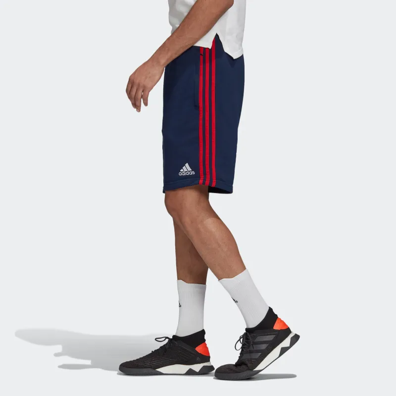 Adidas FC Bayern Munich Soccer Collection 3S SWT SHO Sports Shorts Men's College Navy/Bayern Red-5