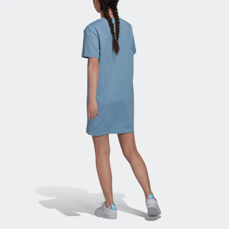 Adidas Originals Short Sleeved Dress Women's Blue Gray-2