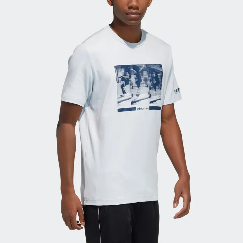 Adidas Neo SS MAY T Shirt Men's Blue-3