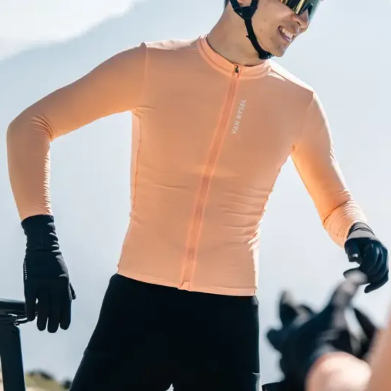 DECATHLON VAN RYSEL Cycling Clothing Unisex Peach Orange/Snow-1