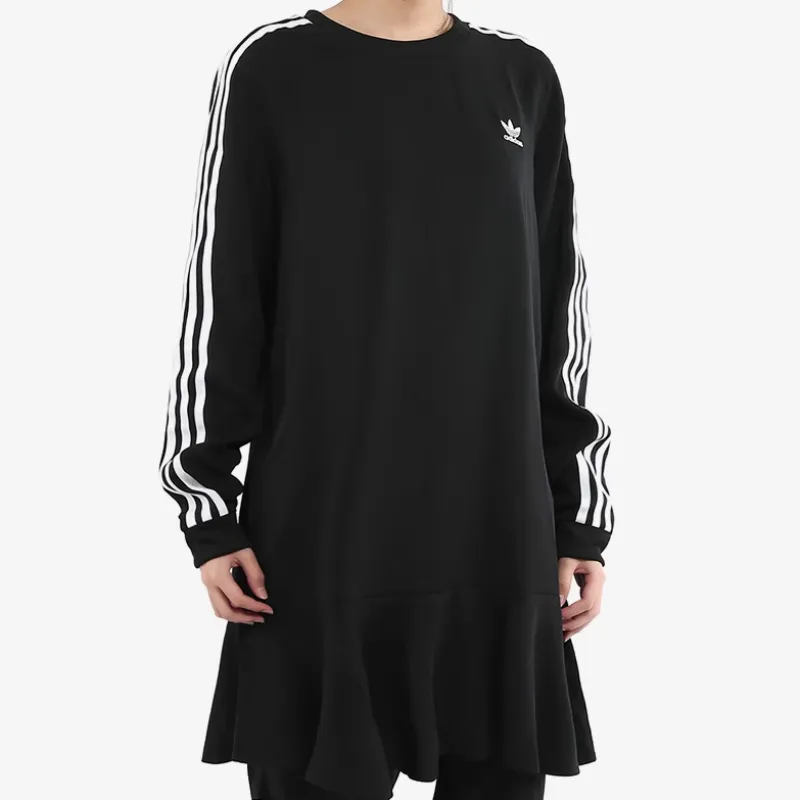 Adidas Originals Long Sleeved Dresses Women's Black-5