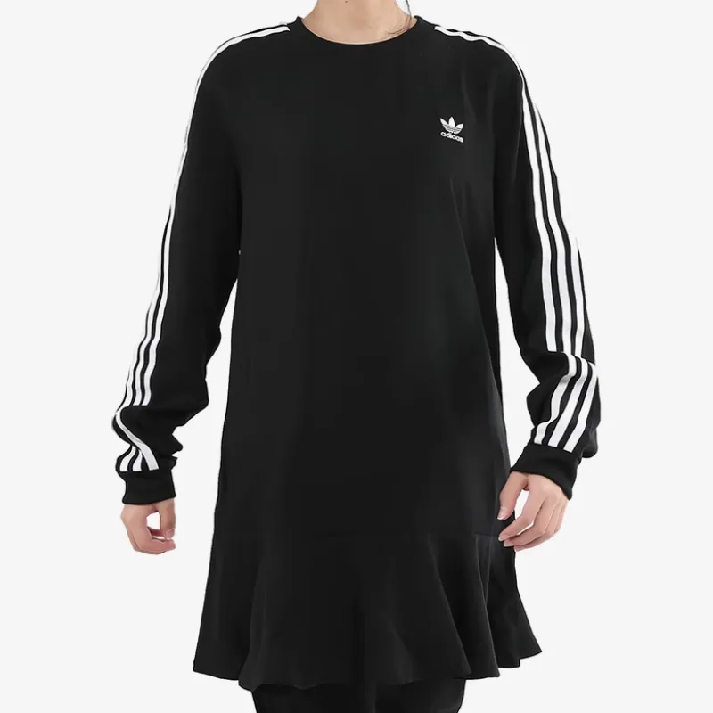 Adidas Originals Long Sleeved Dresses Women's Black-3