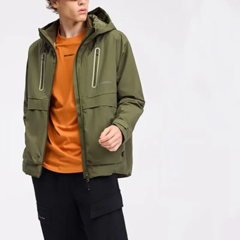 MERRELL Water-Resistant Windproof Wear-Resistant Warm Anti-Static Windbreaker Jacket Men's Island Green-3