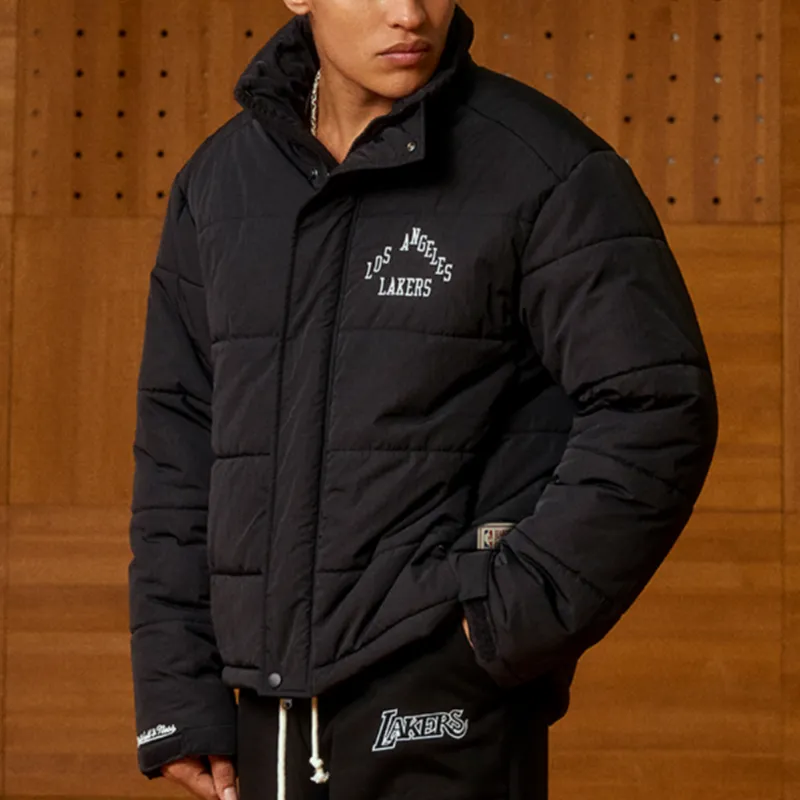 NBA x Mitchell & Ness Puffer Jacket Unisex Black-3
