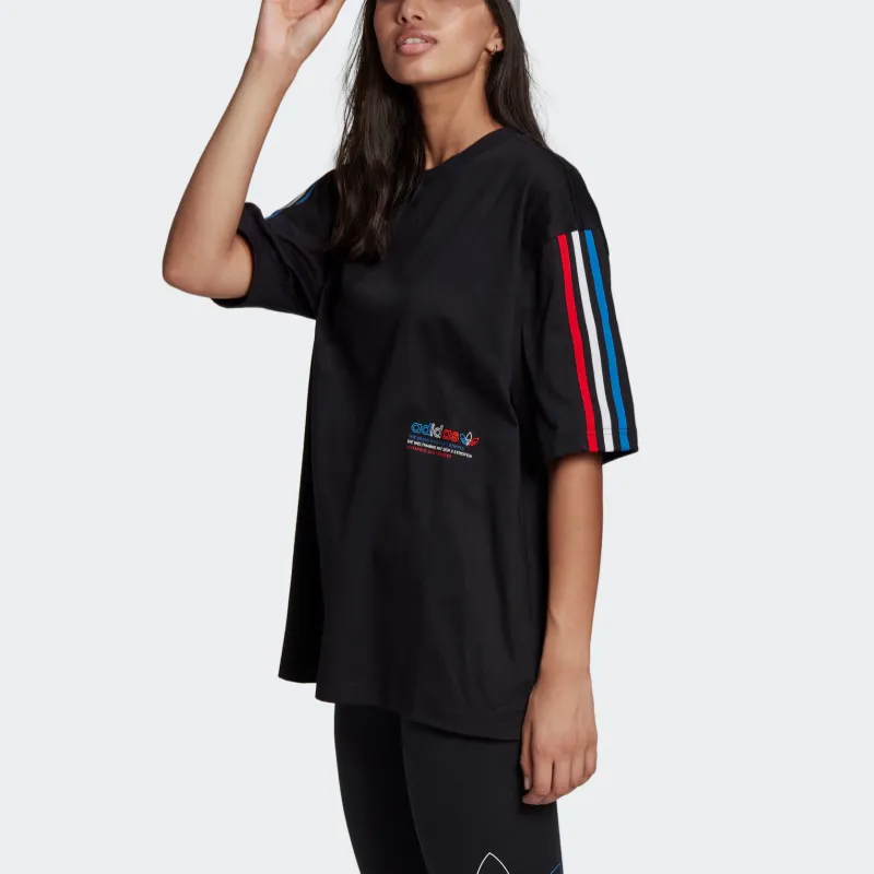 Adidas Originals Oversized Tee T Shirt Women's Black-3