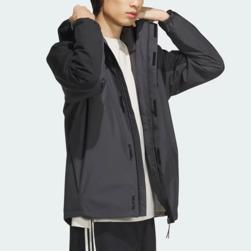 Adidas THREE IN ONE FLEECE JACKET Jackets & Coats Unisex Solid Dark Gray-3