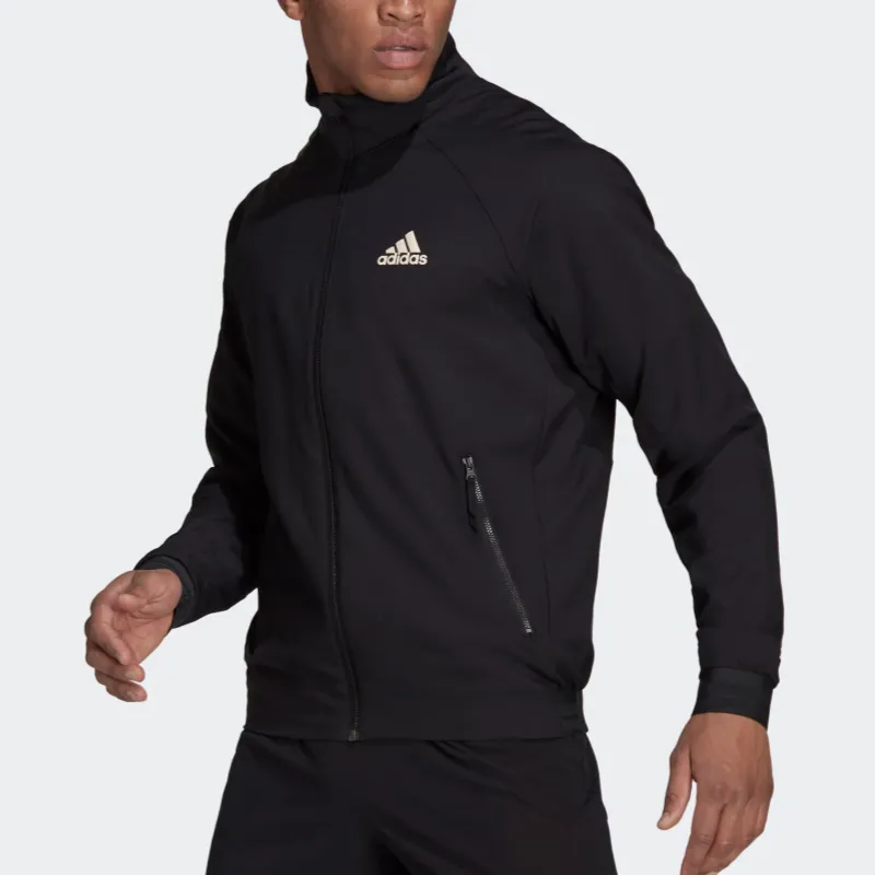 Adidas Jacket Men's Black/Yellow White-2