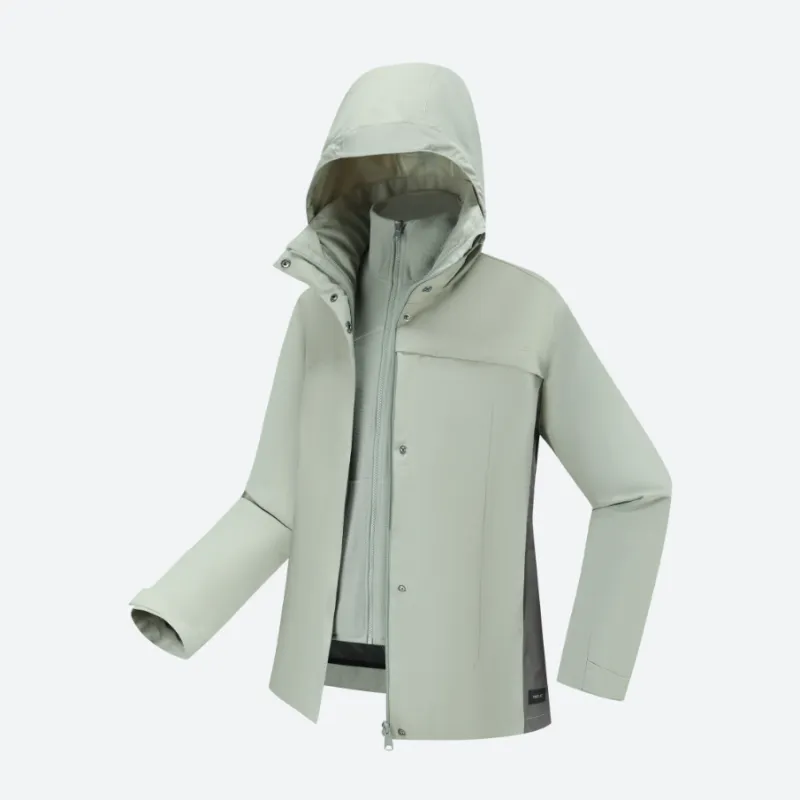 DECATHLON SH100 FORCLAZ TRAVEL Jackets & Coats Women's Pale Green/Dark Smoke Gray-1