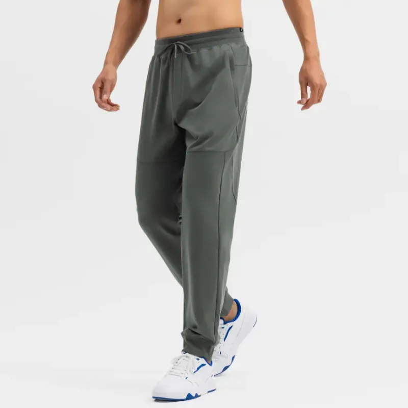 DECATHLON DOMYOS Knitted Sports Pants Men's Khaki Gray-4