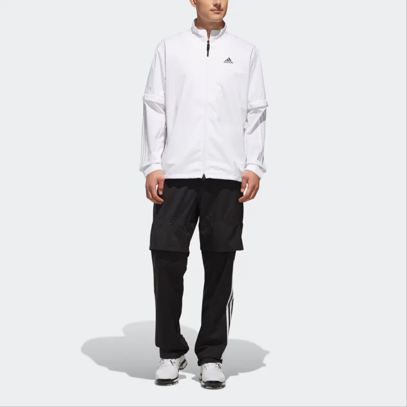 Adidas Cycling Raincoats Unisex White Top+Black Pants-2
