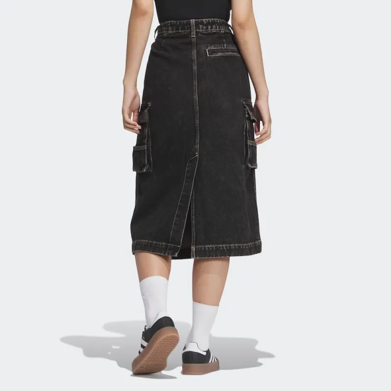 Adidas Originals Denim Long Skirts Women's Black-1
