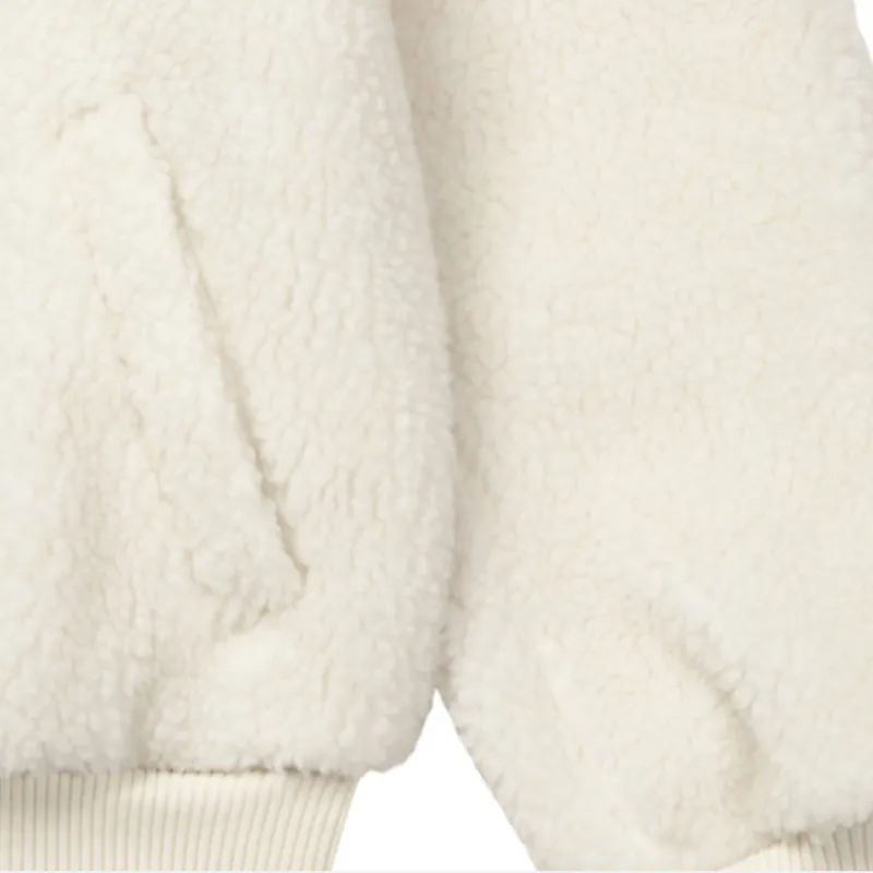MLB New York Yankees Velvet feel Coat Unisex Ivory White-3