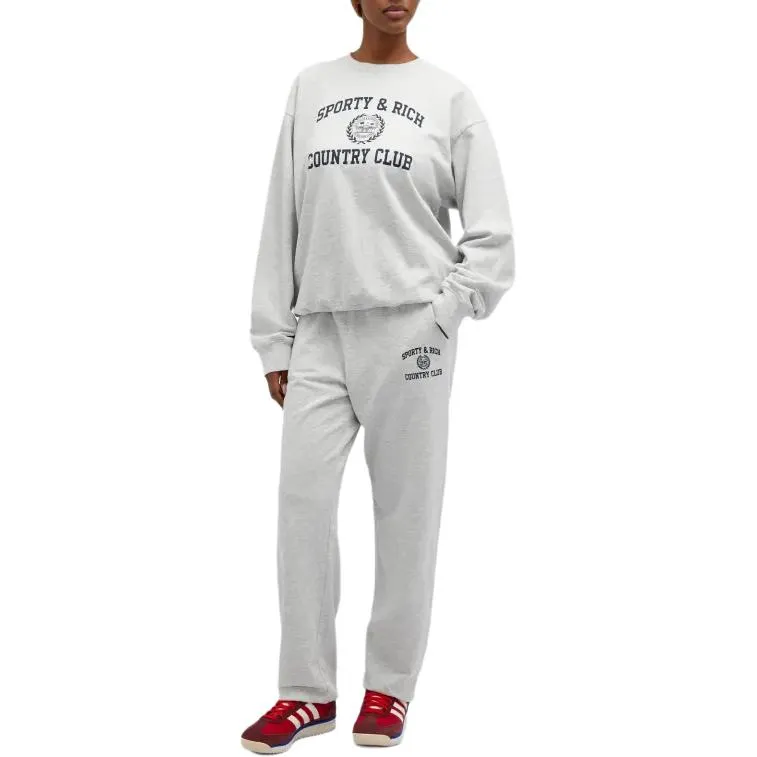 SPORTY & RICH Varsity Crest Crewneck Sweatshirt-1