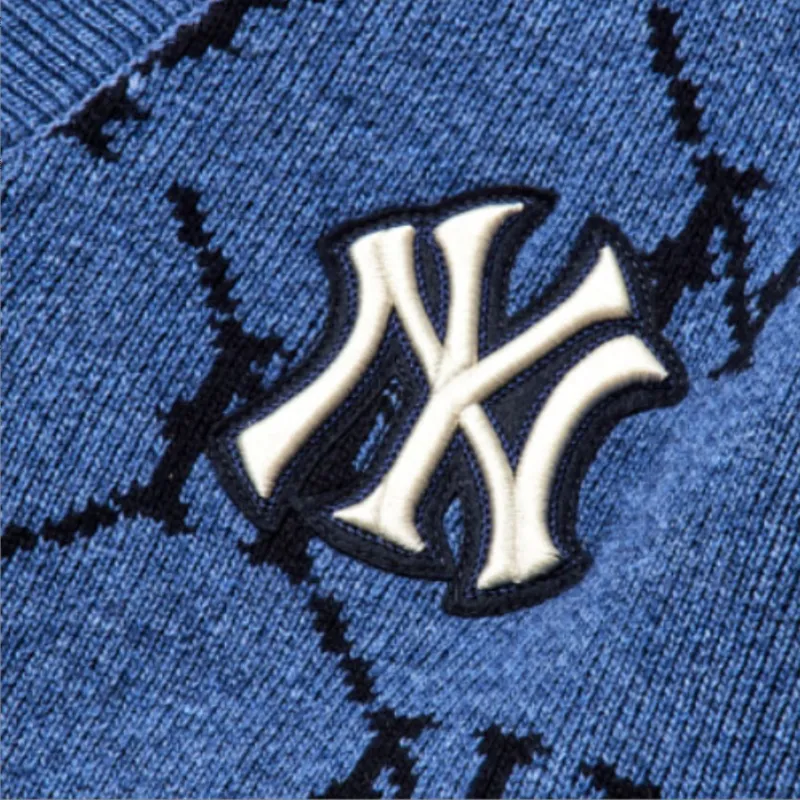 MLB Mlb Old Flower Knitwear Unisex Blue-2