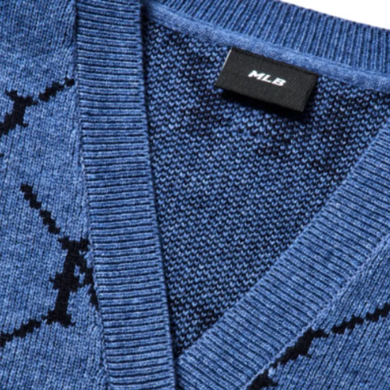 MLB Mlb Old Flower Knitwear Unisex Blue-3