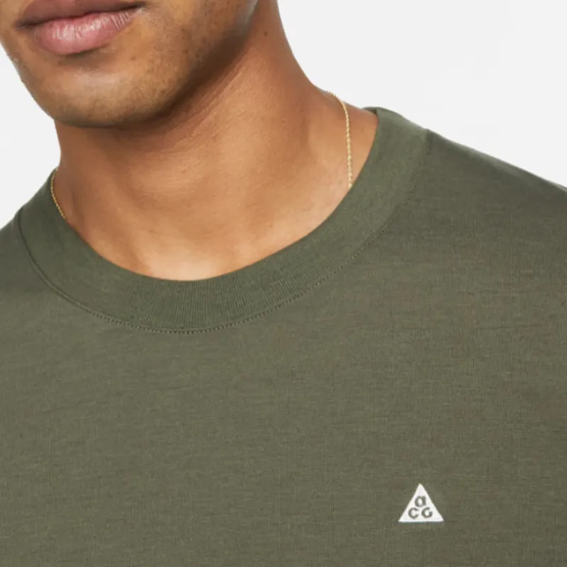 Nike T Shirts Men Olive Green-3
