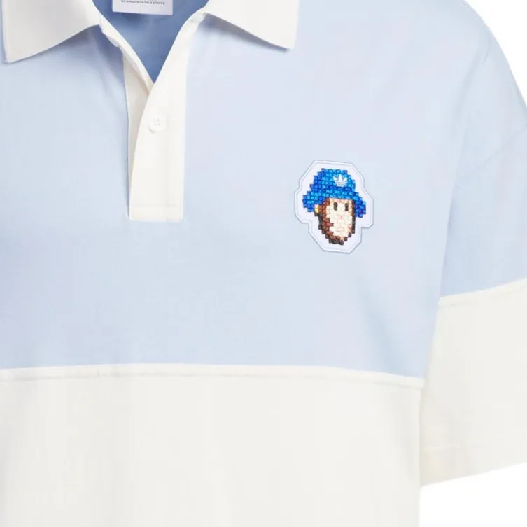 Adidas Originals Monkey Kingdom SS23 Polo Shirt Men's Light Pink Blue-4