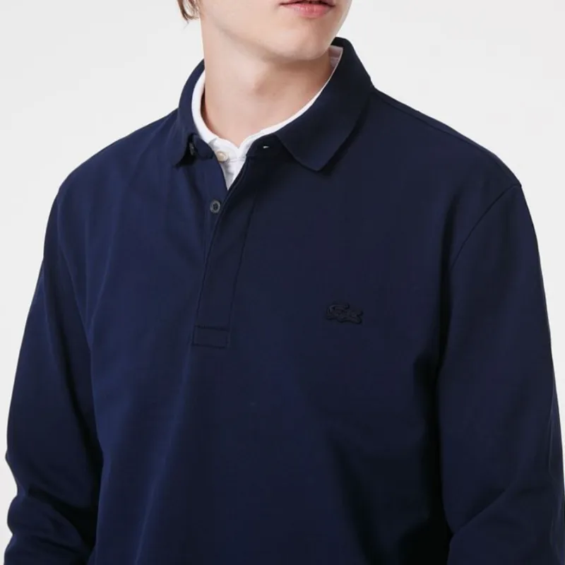 LACOSTE Logo embroidered Long sleeve Polo Shirt-3