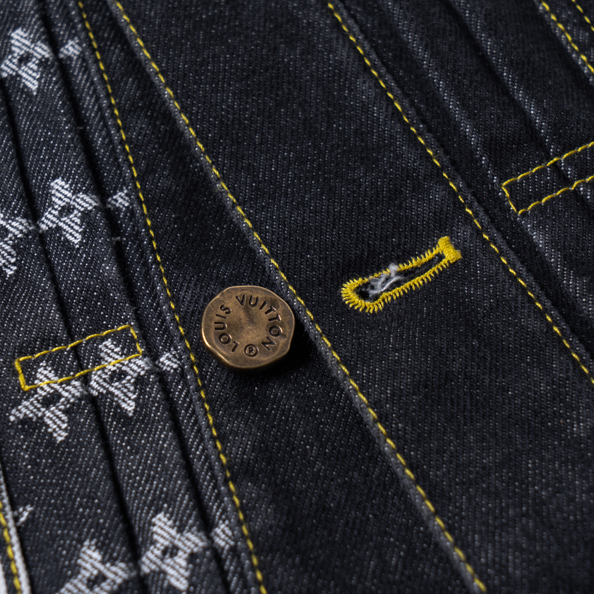 LOUIS VUITTON X Nigo Monogram Crazy Denim Workwear Jacket LOUIS VUITTON X Nigo Monogram Crazy Denim Workwear Jacket