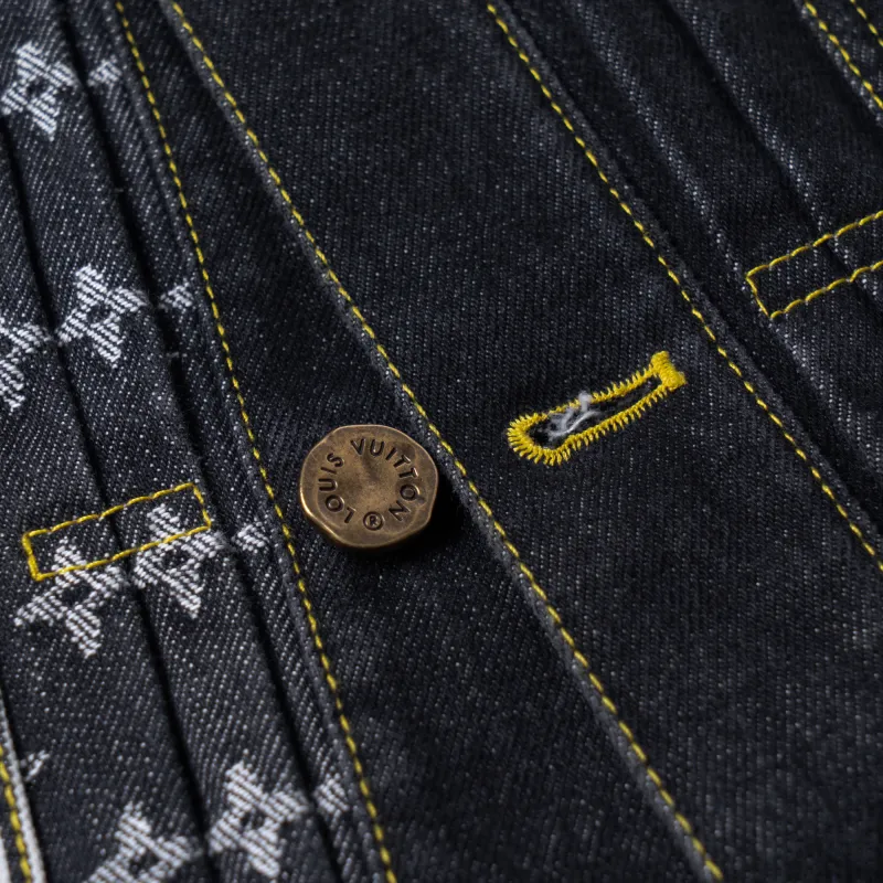 LOUIS VUITTON X Nigo Monogram Crazy Denim Workwear Jacket-13