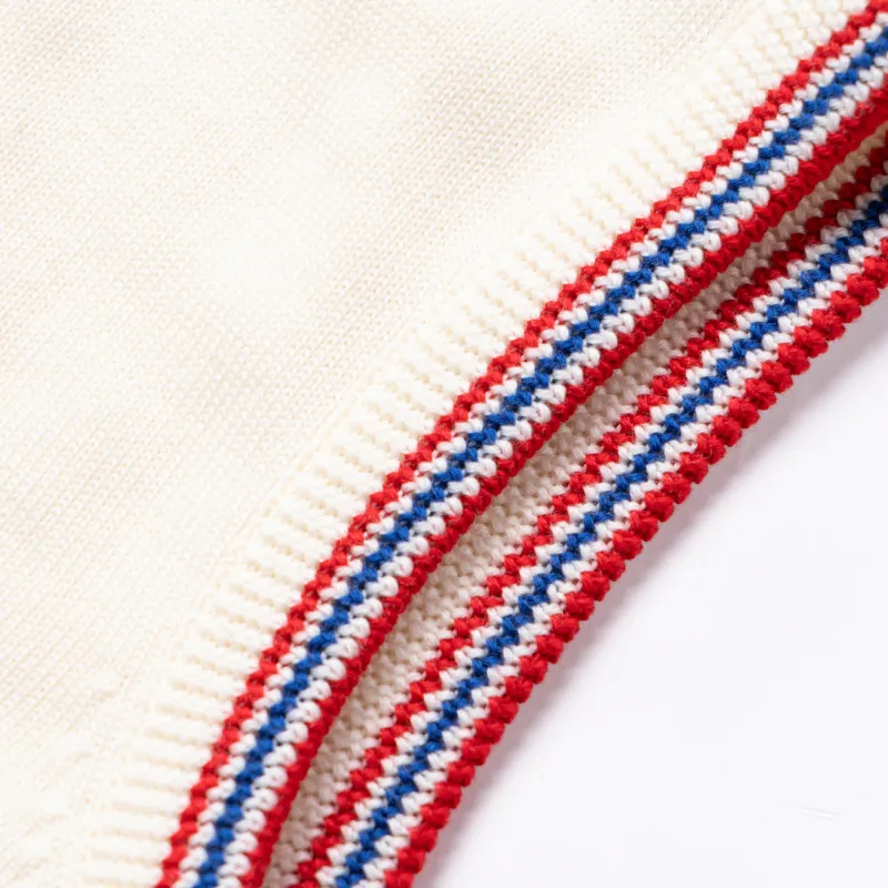 CELINE Triomphe V neck Sweater In Striped Wool-5