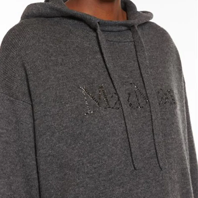 'S MAX MARA Logo Embellished Knitted Hoodie-4