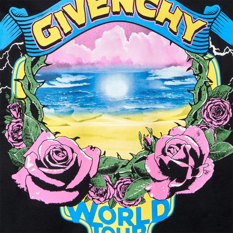 Givenchy Logo Printed Crewneck T Shirt 'Black'-4