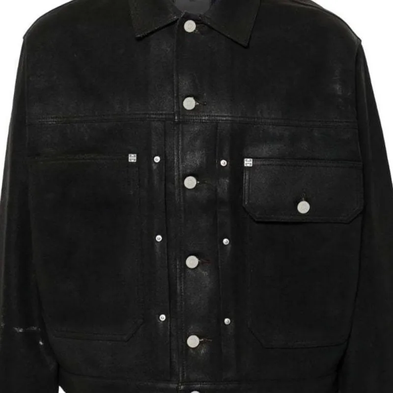 Givenchy Collared Button Up Denim Jacket-5