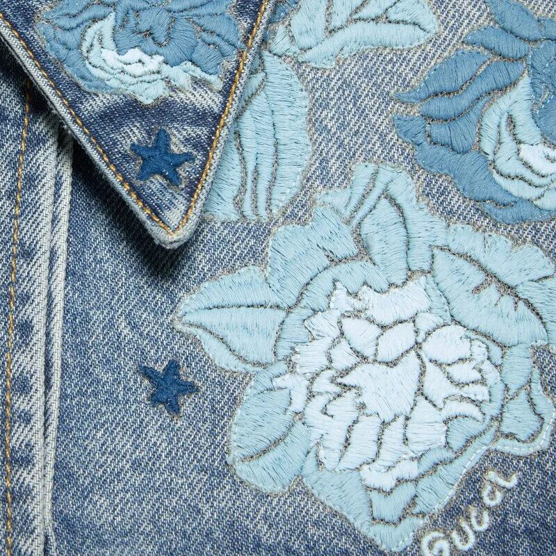 GUCCI Fw22 Tanabata Series Denim Jackets Women's Blue-1