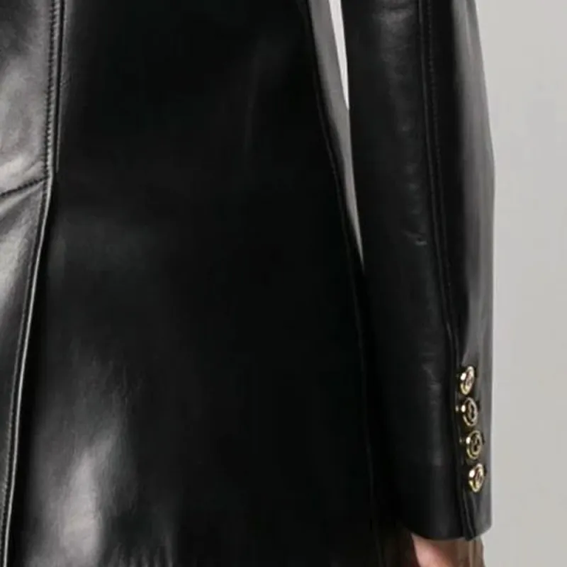 GUCCI Leather Jackets Women's Black-5