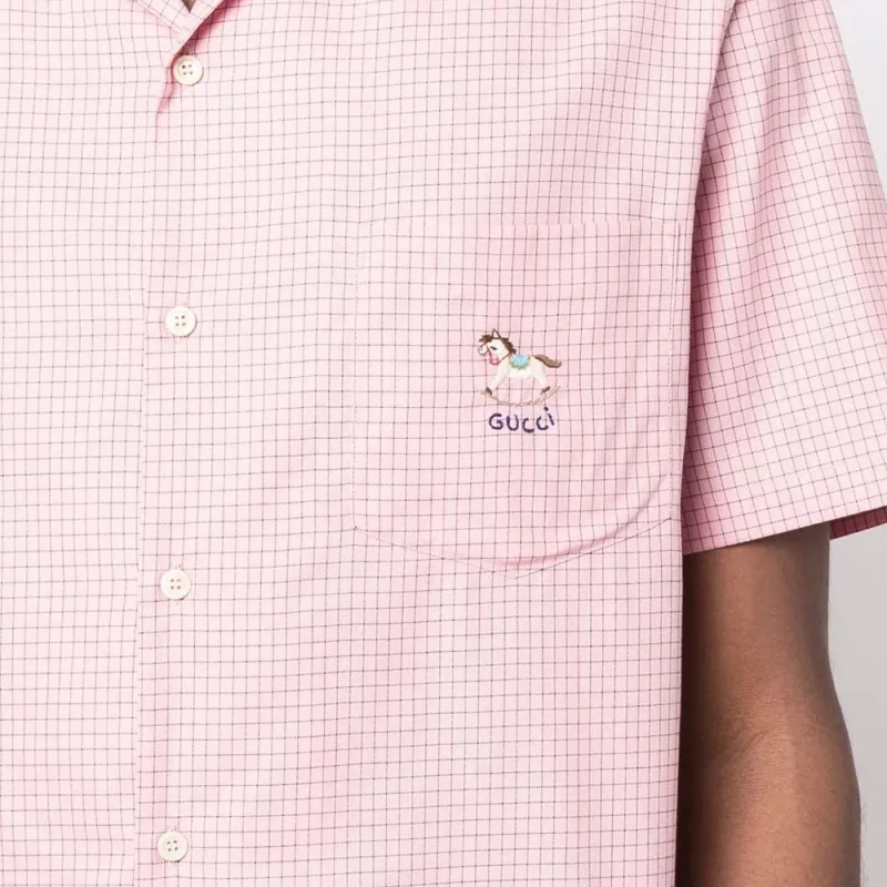 GUCCI Shirts Men Pink-4