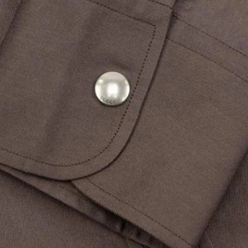 GUCCI Shirts Men Brown-3