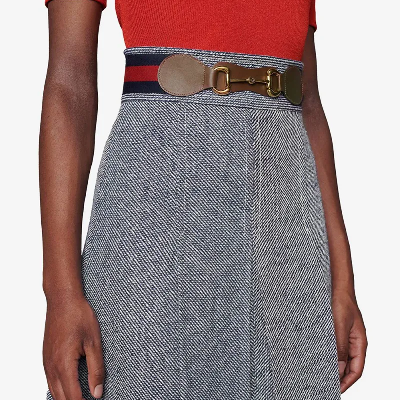 GUCCI Horsebit Detail Pleated Skirt-4