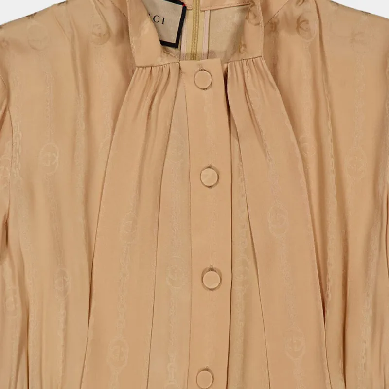 GUCCI Long-Sleeved Dresses Women's Beige-2