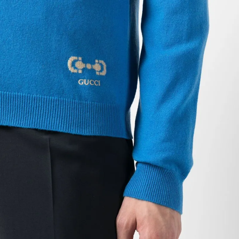 GUCCI V neck Horsebit detail Sweater-4