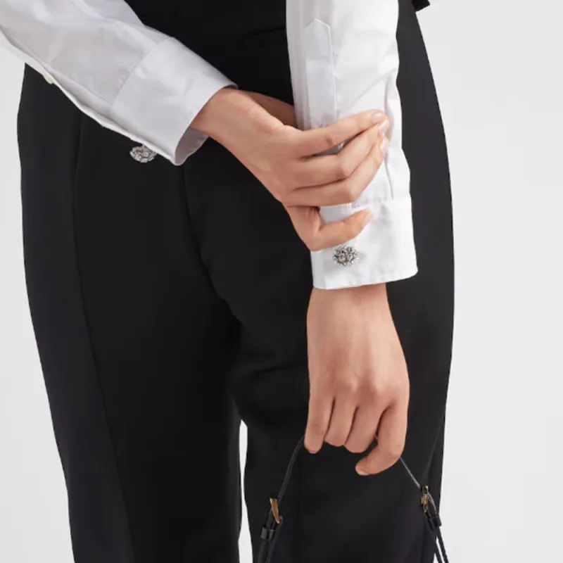 PRADA Jewel buttons Poplin Shirt-2