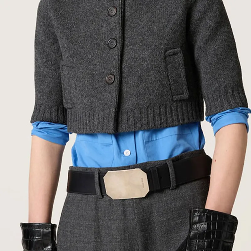MIU MIU Knitwear Women's Gray Limestone Gray-1