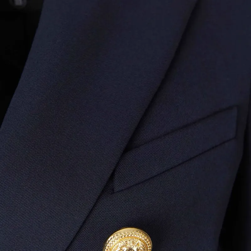 BALMAIN 6 Lion Button Wool Jacket 'Navy'-4