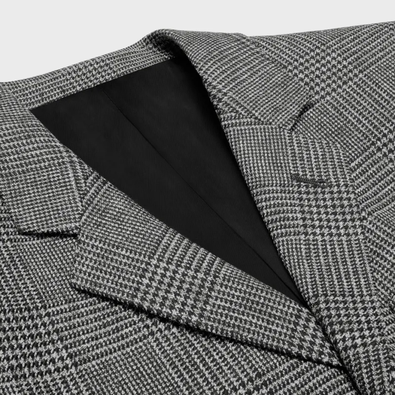 CELINE Mods Jacket In Prince Of Wales Wool-5