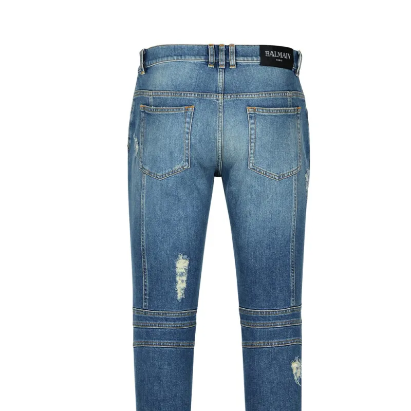 BALMAIN Low Rise Distressed Jeans-3