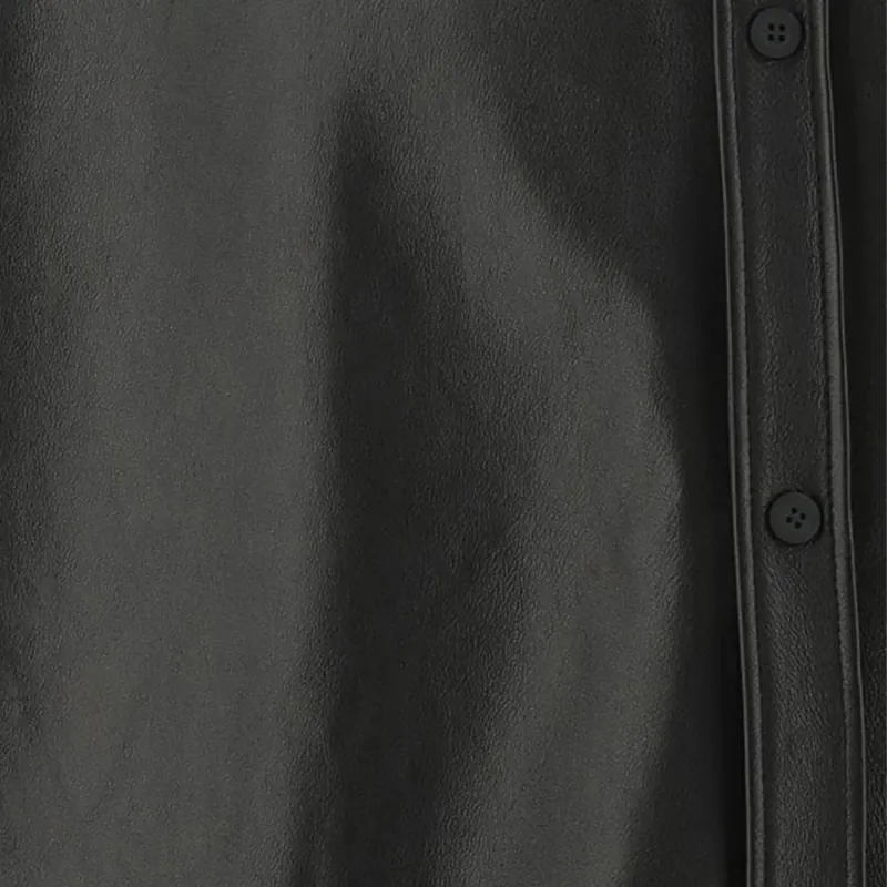 Balenciaga Oversized Leather Cocoon Shirt 'Black'-4