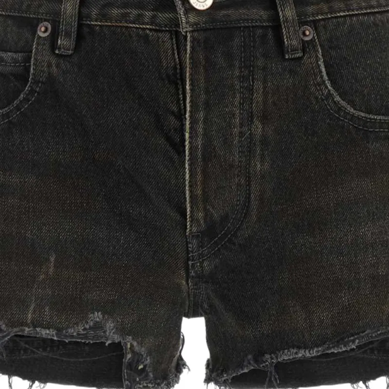 Balenciaga Denim Mini Shorts-4