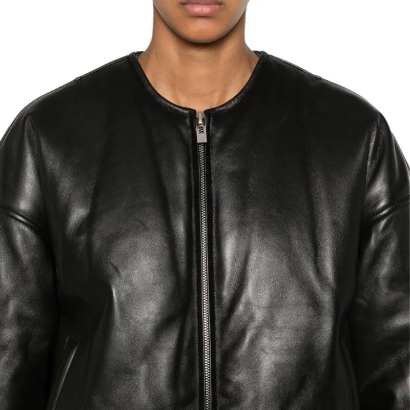 Alaia Leather Bomber Jacket-4