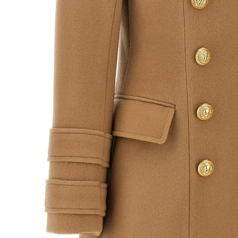 BALMAIN Double Breasted Logo Button Coat-2