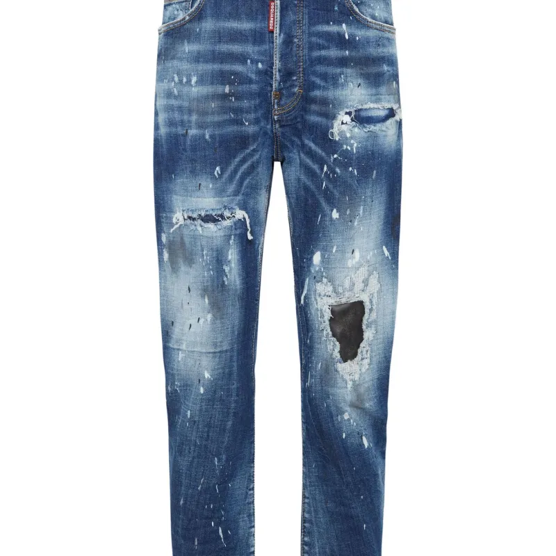 DSQUARED 2 Medium Ripped Wash Bro Jeans-2
