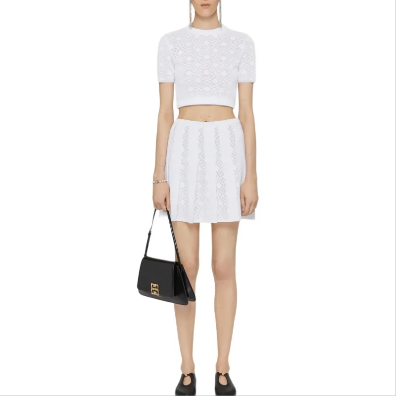 Givenchy Monogram 72 Jacquard Pleated Mini Skirt-1