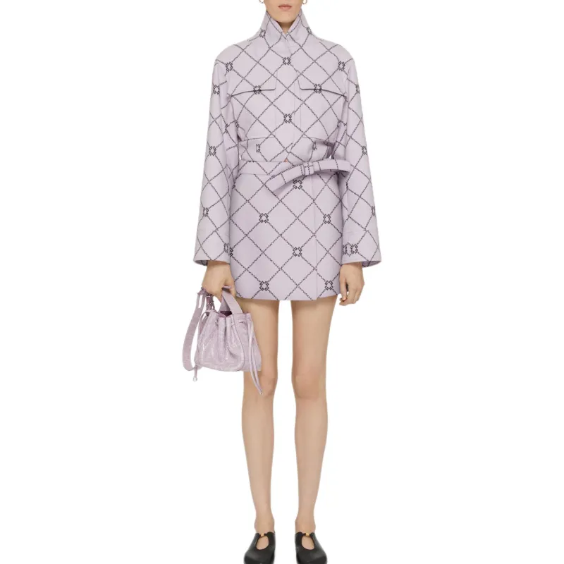 GIVENCHY FW24 Casual Short Skirts Women's Pink Gray-1