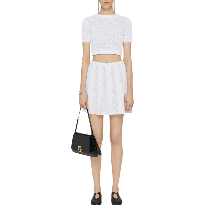 Givenchy Monogram 72 Jacquard Short Sleeve Knit Top-1