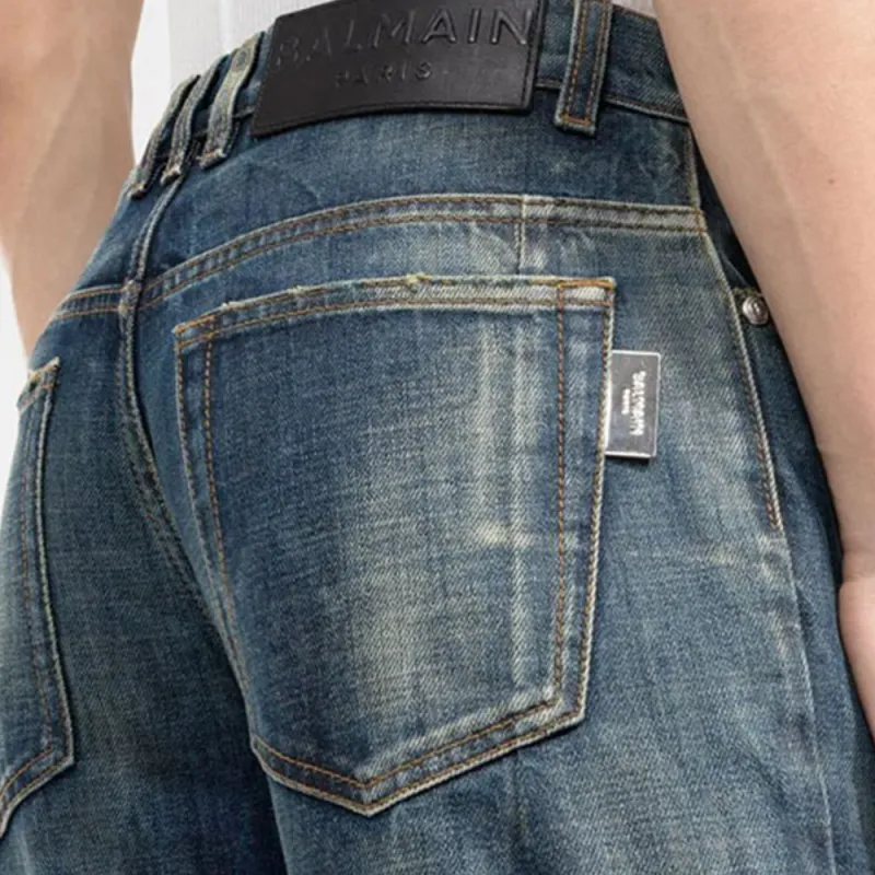 BALMAIN Slim Cut Faded Jeans-6