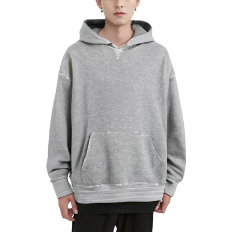SAINT LAURENT Université Distressed effect Marl Hoodie-1